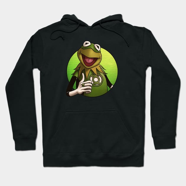 Green Frog Heroo Hoodie by jandamuda99